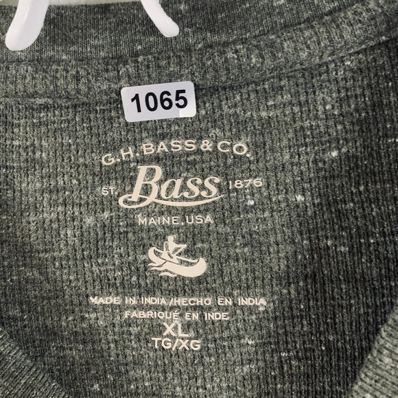 G.H. Bass & Co. Men's Long Sleeve Classic Henley Shirt Gray Heathered Size XL - Picture 3 of 12